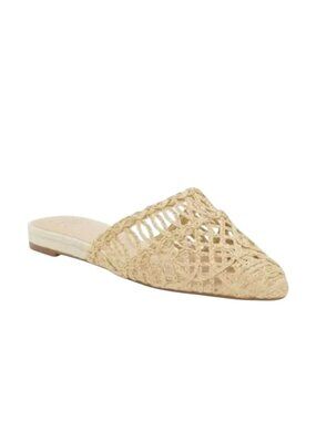 INC Macaria Pointed Toe Mules Womens 10 Straw Natural Color New Other